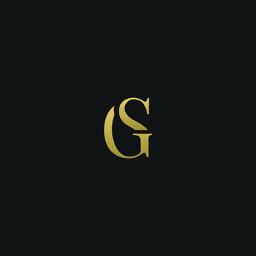Modern creative elegant GS or SG black and gold color initial based letter icon logo