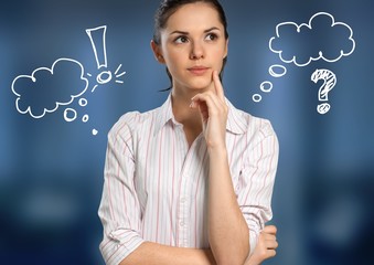 Portrait of thoughtful young woman