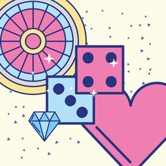 casino roulette dices diamond heart image design