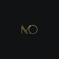 Creative modern elegant MO black and gold color initial based letter icon logo. - obrazy, fototapety, plakaty