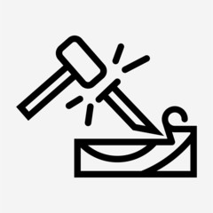 Outline woodworker pixel perfect vector icon