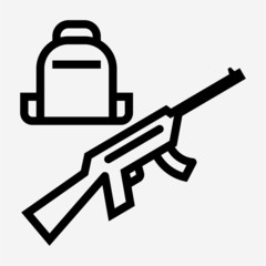 Outline Soldier pixel perfect vector icon