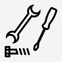 Outline repairman pixel perfect vector icon