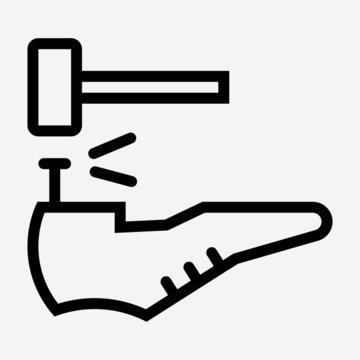 hammer hitting nail on shoe clip art preview