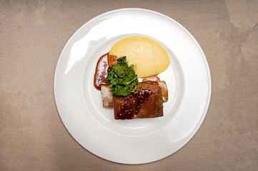Tenderloin steak and pure plate