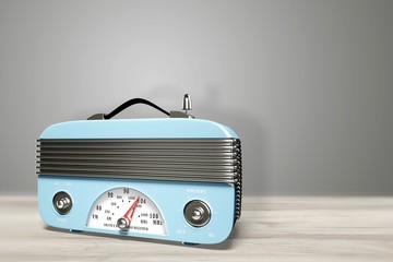 Old retro radio  on background