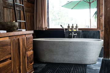 Luxury bathtub in private villa
