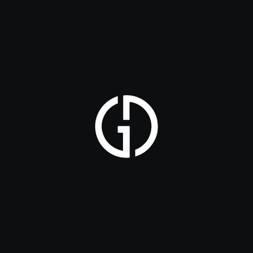 Unique modern trendy GD black and white color initial based icon logo.