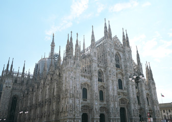 Fototapeta premium Milan,Italy-July 24, 2018: Milan Cathedral or Duomo di Milano