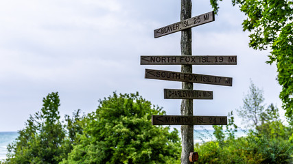 Directional Sign in Northern Michigan