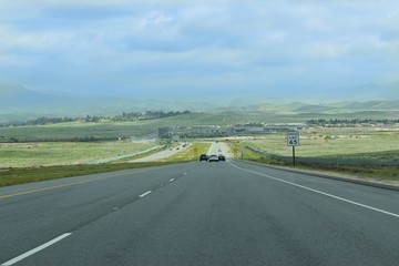 traveling down the highway