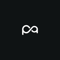 Modern unique minimal style PA initial based letter icon logo.