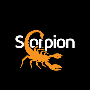 Scorpion text logotype icon vector