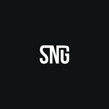 Unique minimal style white and black color SNG initial based logo