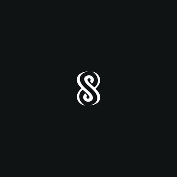 Unique minimal style white and black color S initial based logo