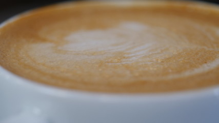 close up of latte foam with depth of field. macro shot