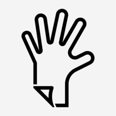 Outline Glove pixel perfect vector icon