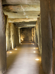 Dolmen de Soto interior. Corridor from entrance, Spain
