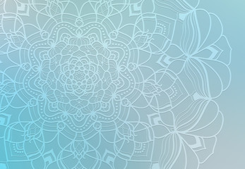 Fototapeta premium Abstract mandala graphic design and watercolor digital art painting for ancient geometric concept background