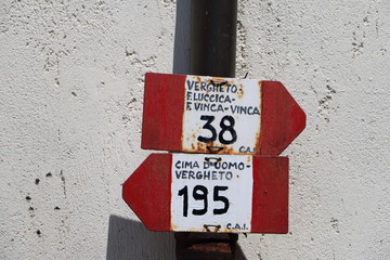 Street sign in Italy vintage