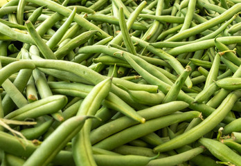 Close Up of Green Beans in a Pile in Day light