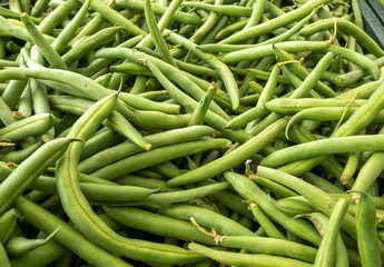 Stack of Green Beans arranged for Sale