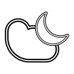 Naklejka na ściany i meble Moon with a cloud icon