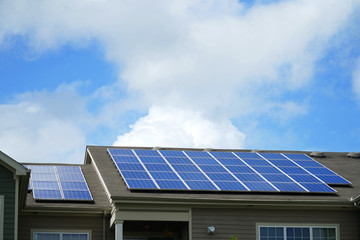 Fototapeta premium solar panel installed on the apartment roof