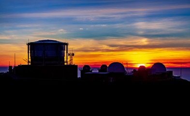 observatory at sunset