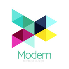 Triangle shape design abstract business logo icon design. Company logotype branding emblem idea