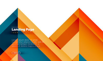 Square shape geometric abstract background, landing page web design template