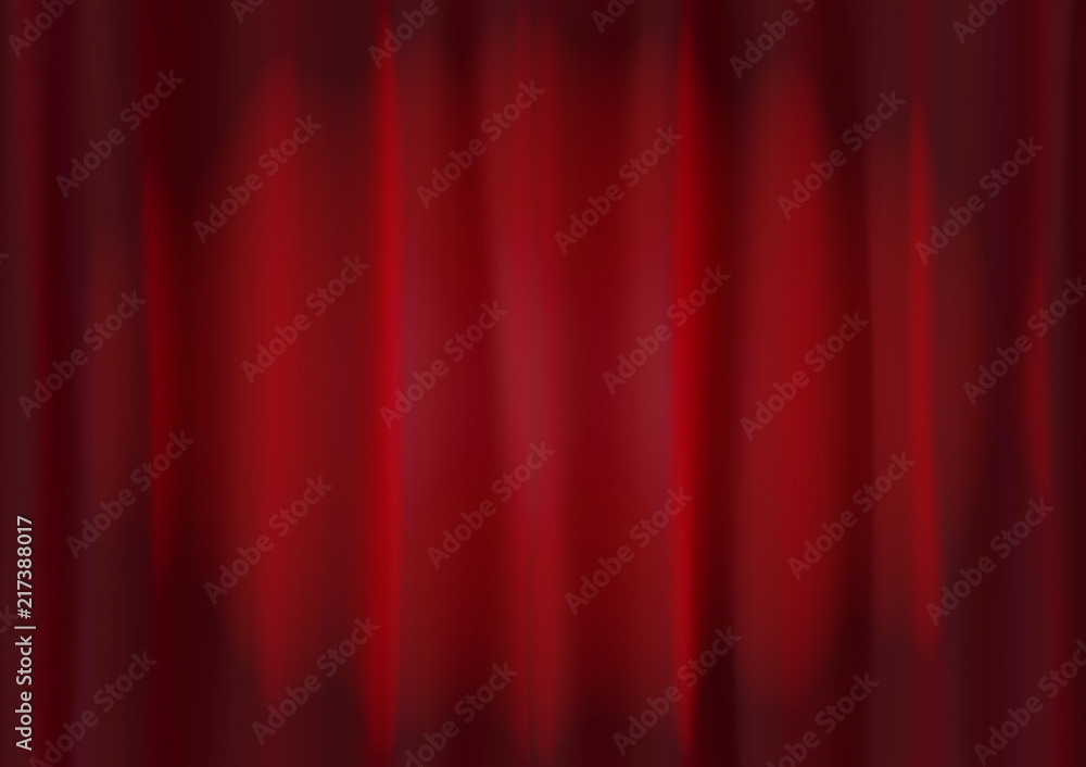 Poster background image of red velvet stage curtain with spot lighting. abstract red vertical lines and str