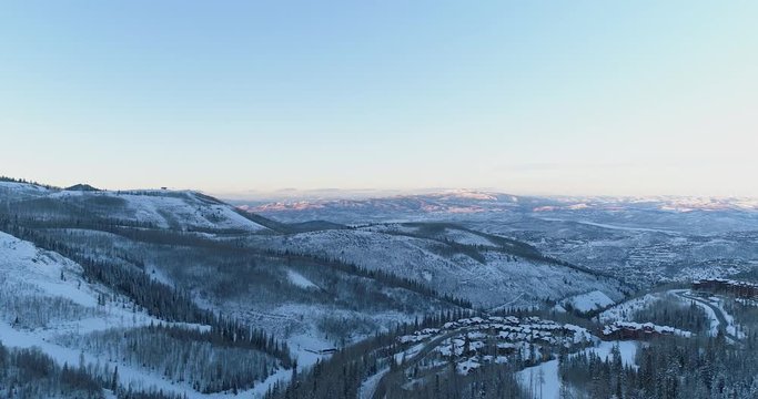 Beautiful Aerial Landscape Shot Of The High Hills Outside Of Park City During Sundance Film Festival