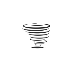 Hurricane icon or tornadoes symbol in the linear minimal flat style. Twisting air whirlwind simple illustration