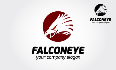 FalconEye Vector Logo Illustration. The modern and professional logo template with the abstract silhouette of an eagle head. 