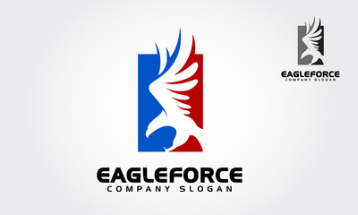 Obraz premium Eagle Force Vector Vector Logo Illustration. American Eagle force logo templates, an excellent logo template.