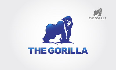 Gorilla for the symbol. Artistic silhouette of wild animals. Logo Illustration © LintangDesign