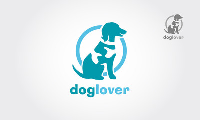 Dog silhouette with spot on the body, the spot also could be look as human hand, dog like get a hug. It's good for pet shop, pet house, pet clinic, dog care, or other pet activity. 