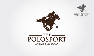 Polo horse and player sign. Vector Illustration. Branding Identity Corporate logo design template.