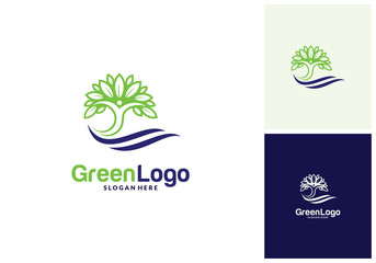 People Tree Logo and Icon Template, Green logo vector
