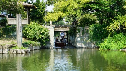 Fototapeta na wymiar 柳川の川下り風景