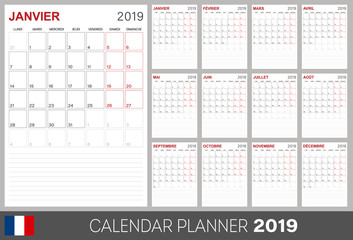 French calendar 2019