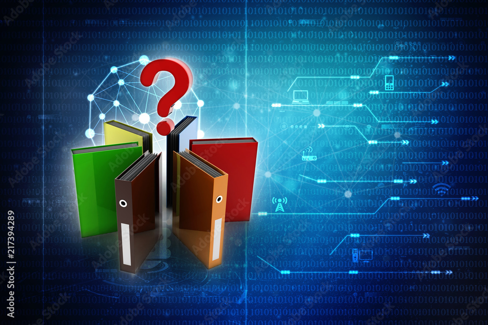 Aufkleber 3d rendering folder with documents