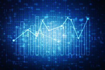 2d rendering Stock market online business concept. business Graph 