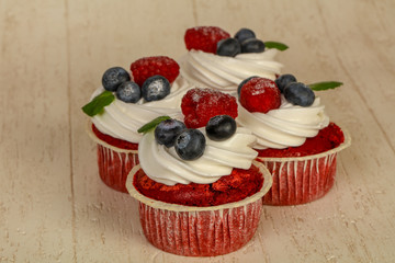 Cupcake with berries