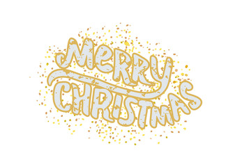 Merry Christmas hanwritten creative lettering. Vector illustration.