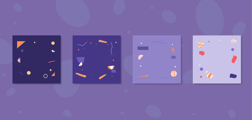 Set of  banners  for social media networks. Vector illustration.