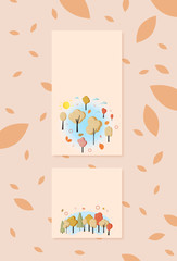 Set of  autumn banners  for social media networks. Vector illustration.