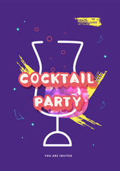 Cocktail party template.  Vector illustration.