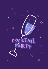 Cocktail party template.  Vector illustration.